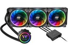 تصویر فن خنک کننده پردازنده Thermaltake Thermaltake Floe Triple Riing RGB 360 TT Premium E ... ا Thermaltake Floe 360mm, 16.8 Million Color Software Enabled (TT RGB Plus/Alexa/Razer Chroma), AMD (AM5/AM4)/Intel (LGA 2066/1200), AIO CPU Liquid Cooler CL-W158-PL12SW-A Black 360mm Flo