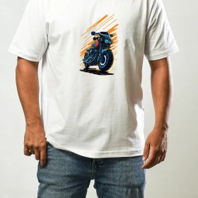 تصویر تیشرت طرح‌موتور‌سیکلت Motorcycle Tshirt Q44 