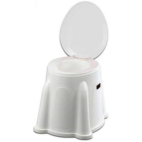 تصویر توالت فرنگی پلاستیکی دور پوشیده رنگ سفید 