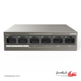 تصویر سوئیچ شبکه 6 پورت تندا مدل TEF1106P-4-63W Tenda TEF1106P-4-63W 6-Ports switch