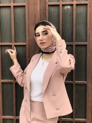 تصویر کراپ کت زنانه طرح رها جنس کرپ باربی رنگ مشکی 