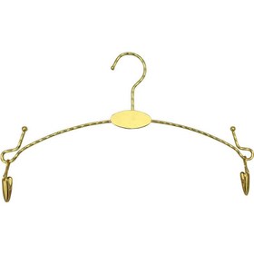 تصویر چوب لباسی دوگیره فلزی آبکاری طلایی 