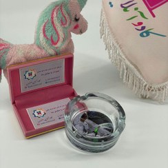 تصویر زیر سیگاری شیشه ای طرح دار 