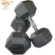 تصویر دمبل شش ضلعی ۳ کیلوگرمی بسته ۲ عددی 