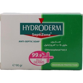 تصویر صابون ضد عفونی کننده حاوی 0.5 درصد کلروزاینلول 90 گرم HYDRODERM ا Hydroderm Septizone Anti Septic Soap 90gr Hydroderm Septizone Anti Septic Soap 90gr