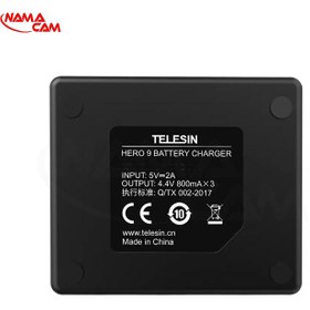 تصویر شارژر باتری 3 کاناله تلسین مخصوص گوپرو 12 و 11 و 9 و 10 - ( G-902 ) TELESIN 3-Channel Battery Charger for GoPro 9 / 10 / 11