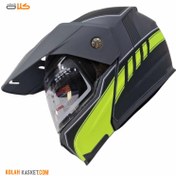 تصویر خرید کلاه کاسکت اندرویی فک متحرک EK مشکی فسفری کد J9 - L - L 