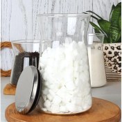 تصویر جا قند شیشه ای با درب استیل برند MGS 