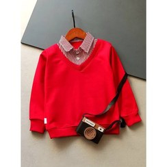 تصویر بلوز یقه دار دورس بچه گانه و نوجوان قرمز kids new red shirt 