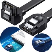 تصویر کابل دیتای هارد SATA3.0 نیم متری یوگرین UGREEN US217 30797 - زانویی 90 درجه 