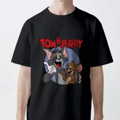 تصویر تیشرت طرح تام و جری (Tom & Jerry) از انیمیشن تام و جری (Tom and Jerry) کد 1068 