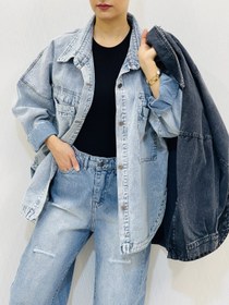 تصویر کت جین بلند قواره دار زنانه 