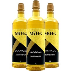 تصویر پک ۳ عددی روغن آفتابگردان ۱ لیتری - همان روز تهران با پیک + ۲ تا ۴ روز سایر شهر ها با پست - سه لیتر 