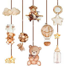 تصویر آویز تم تولد تدی مدل STBT1482 