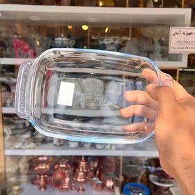 تصویر تابه پیرکس مستطیل فرانسه اصلی 22 در 13 گنجایش 0.7 لیتر 