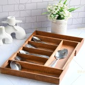 تصویر جا قاشقی تو کابینتی چوبی کشویی 