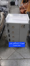 تصویر ترولی چوبی دررنگ بندی سفیدومشکی 