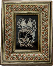 تصویر قاب خاتم کاری پلاک قلمزنی ۹در۱۳ 