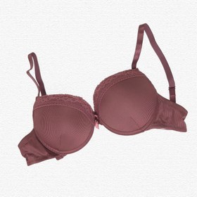 تصویر ست شورت و سوتین گیپور دار کد 4616 زرشکی برند ان بی بی / NBB - 85 