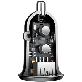 تصویر شارژر فندکی Baseus Grain Pro CCALLP 4.8A رنگ مشکی 