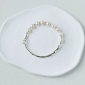 تصویر دستبند آبکاری نقره با مروارید 
