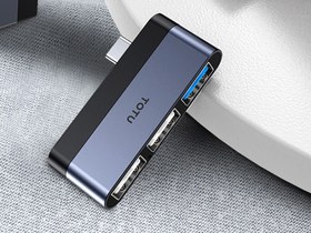 تصویر مبدل تایپ سی به یو اس بی توتو Totu FGCR-011 Linglong Type-C To USB2.0+USB3.0 Docking Station 