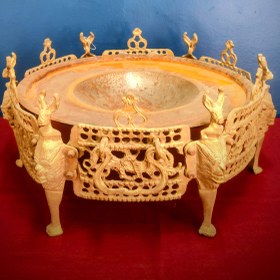 تصویر منقل برنجی شیر نشان 