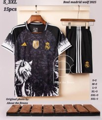 تصویر لباس رئال مادرید طرح گرگ هواداری کیفیت A+ تایلندی Real Madrid wolf design, A+ Thai quality