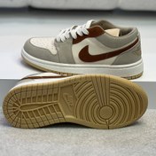 تصویر کتونی air jordan1 کرم قهوه ای air jordan 1 low