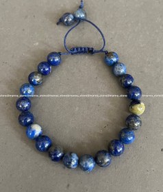 تصویر دستبند سنگ طبیعی لاجورد سایز ۸ میل 