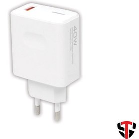 تصویر شارژر دیواری 40 وات ترانیو مدل EU4 به همراه کابل USB-C 