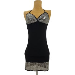 تصویر لباس مجلسی کرپ پولکی 