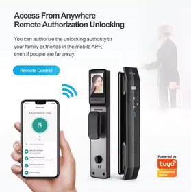 تصویر قفل هوشمند دیجیتال با دوربین و صفحه نمایش تویا Tuya برند Smart lock قفل هوشمند دیجیتال با دوربین و صفحه نمایش تویا Tuya