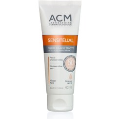 تصویر کرم ضد آفتاب رنگی سن سی تلیال SPF50 پوست نرمال و خشک ای سی ام بژ روشن ACM Sensitelial SunScreen SPF 50