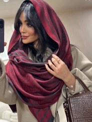 تصویر شال زنانه/دخترانه جنس کشمیر ژاکارد مارک CK رنگ زرشکی چری - زرشکی چری Women's shawls and scarves