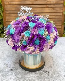 تصویر کیک و باکس گل شب یلدا لاکچری 