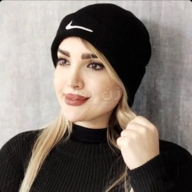 تصویر کلاه تک بافت اسپرت گلدوزی شده نایک - مشکی Nike embroidered sports hat black