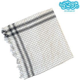 تصویر چفیه نخی سفیدرنگ طرح ایرانی کدs100 