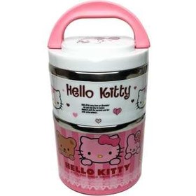 تصویر ظرف غذای کودک مدل Hello Kitty 