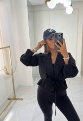 تصویر کت کراپ کوتاه بارانی جنس کتان تی سی ضد آب 