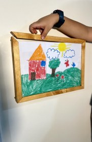 تصویر قاب نقاشی - 33*24*4.5از بالا بازشو / فندقی Kids painting frame