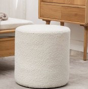 تصویر پاف گرد جنس پارچه تدی - سبز تیره پاف Round Material Fabric Teddy