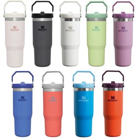 تصویر تراول ماگ استنلی نی دار اورجینال مدل FLIP STRAW TUMBLER گنجایش 887ml کد 1150 FLIP STRAW TUMBLER STANLEY TRAVEL MUG