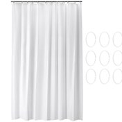 تصویر پرده حمام ایکیا کد 2023 سایز200x180 سانتی متر به همراه قلاب - سفید 