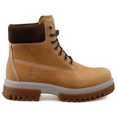 تصویر بوت پوتین مردانه بند دار میانه با ضد آب چرمی روزانه زرد تیمبرلند Timberland 