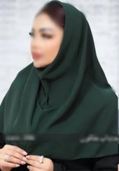 تصویر مقنعه کرپ ساده قد 100، رنگ سبزروشن 