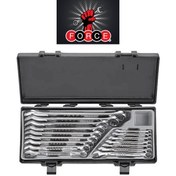 تصویر مجموعه 16 عددی آچار یکسر تخت یکسر رینگ جعبه ای فورس 