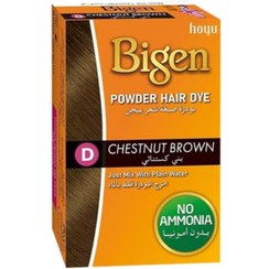 تصویر رنگ موی پودری بیگن مدل Chestnut Brown (قهوه‌ای شاه‌بلوطی) – بدون آمونیاک 