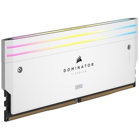 تصویر رم دسکتاپ کورسیر مدل DOMINATOR TITANIUM 32GB(16GBx2) 7200 RGB WHITE CL34 