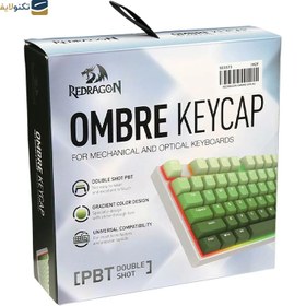 تصویر مجموعه کامل کلید کیبورد ردراگون مدل A140 Ombre green Redragon A140 Ombre green Keycap Upgrade Set